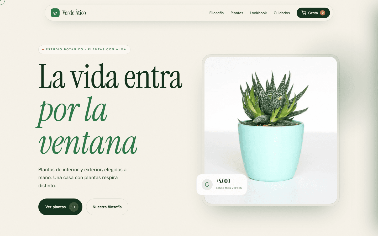 Verde Ático · Web · Tienda de plantas